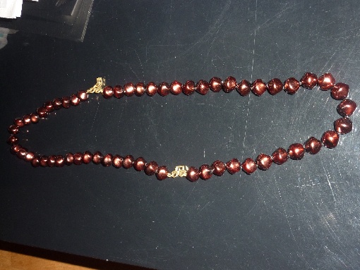 collier fantaisie mordoré marron